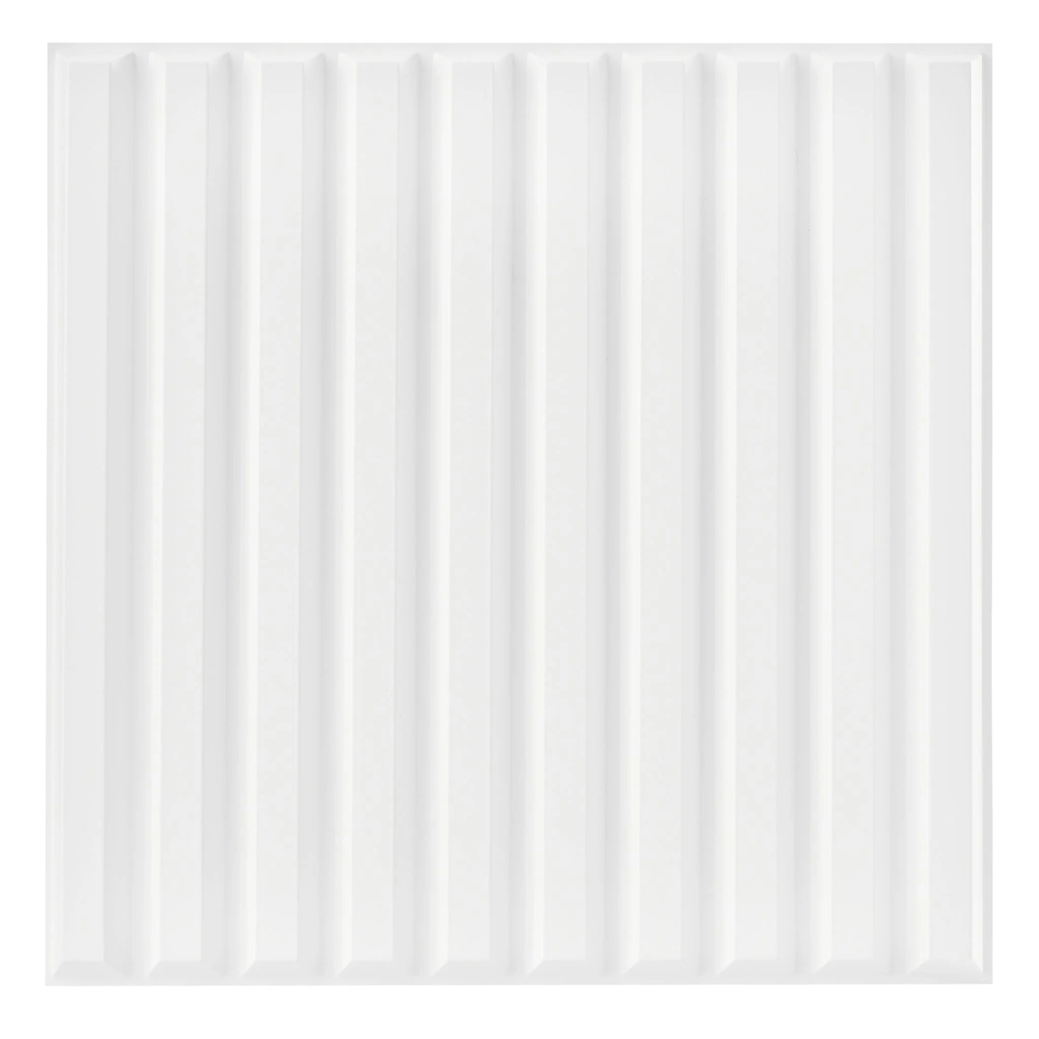 White PVC wall panel with vertical ribbed design