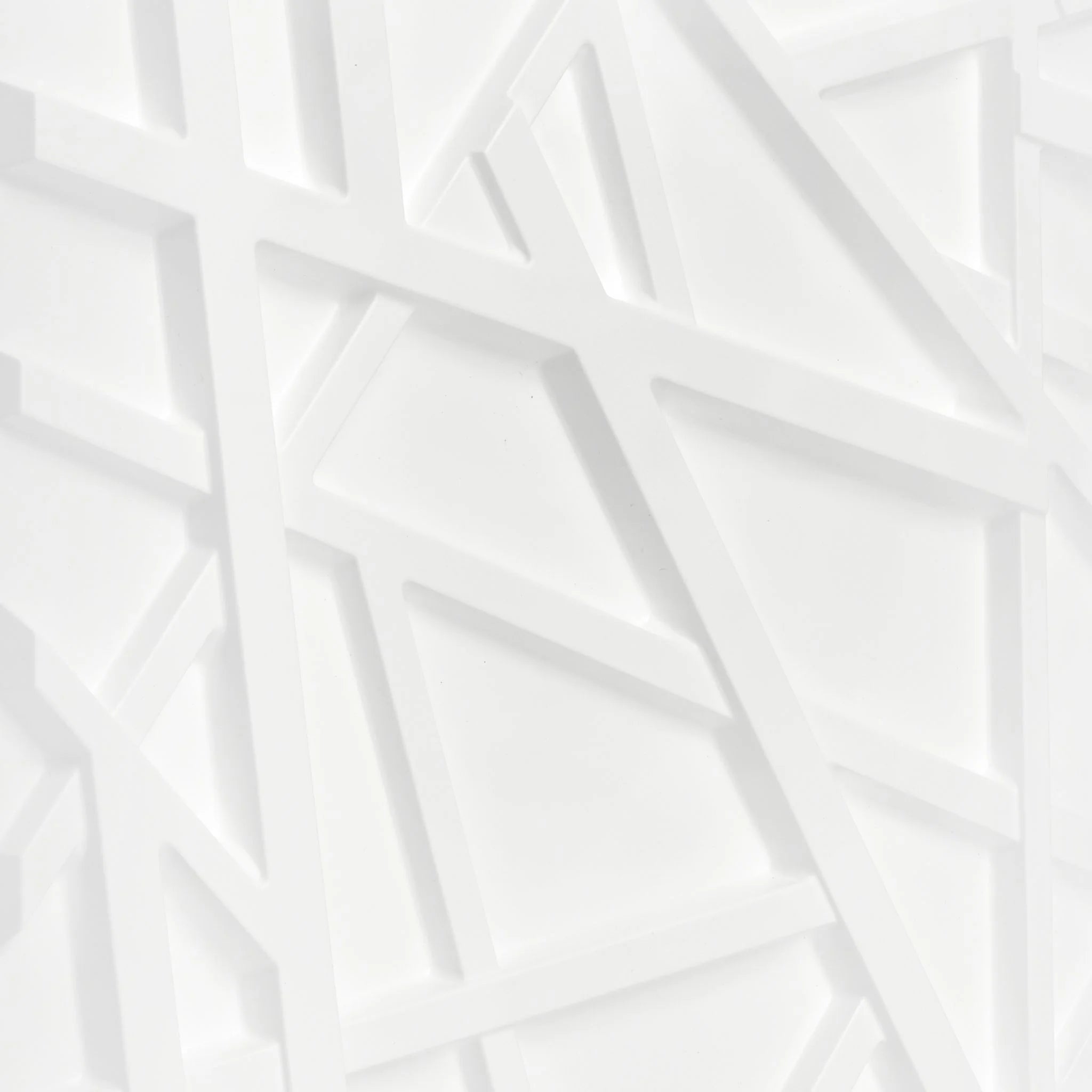 Close-up of white PVC wall panel with crisscross pattern