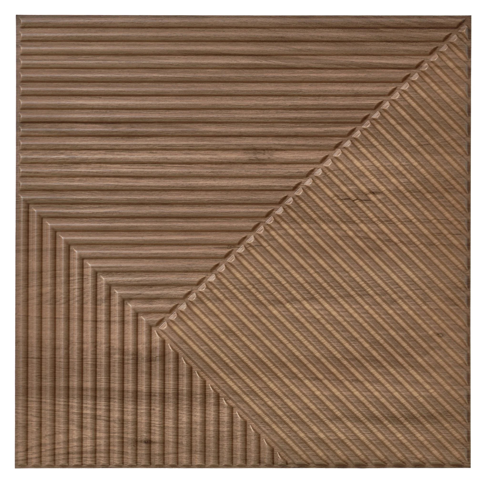 Wooden PVC wall panel with geometric patterns in modern interior