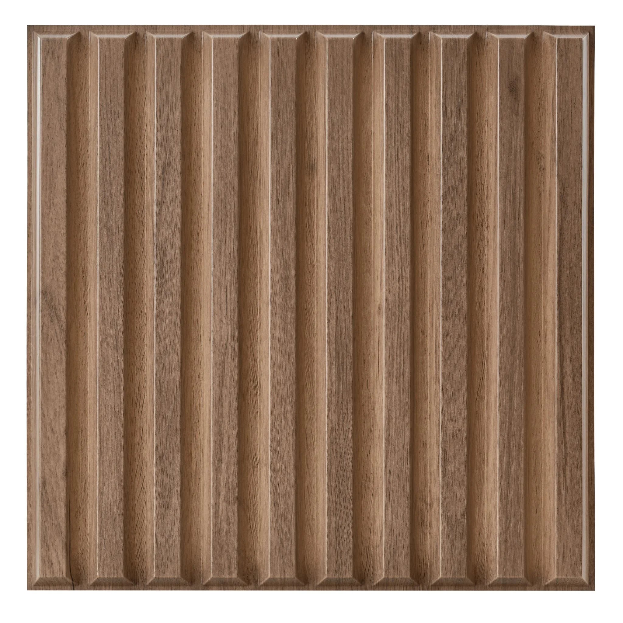 Wooden PVC wall panel with vertical ribbed design