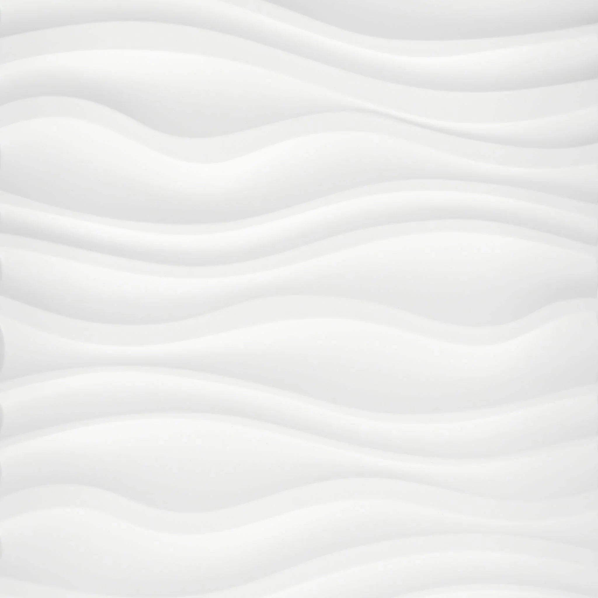 Close-up of white PVC wall panel with wavy design