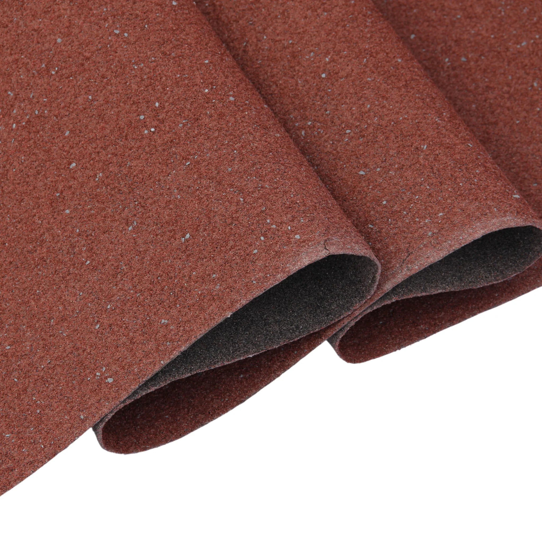 close-up of red roofing felt