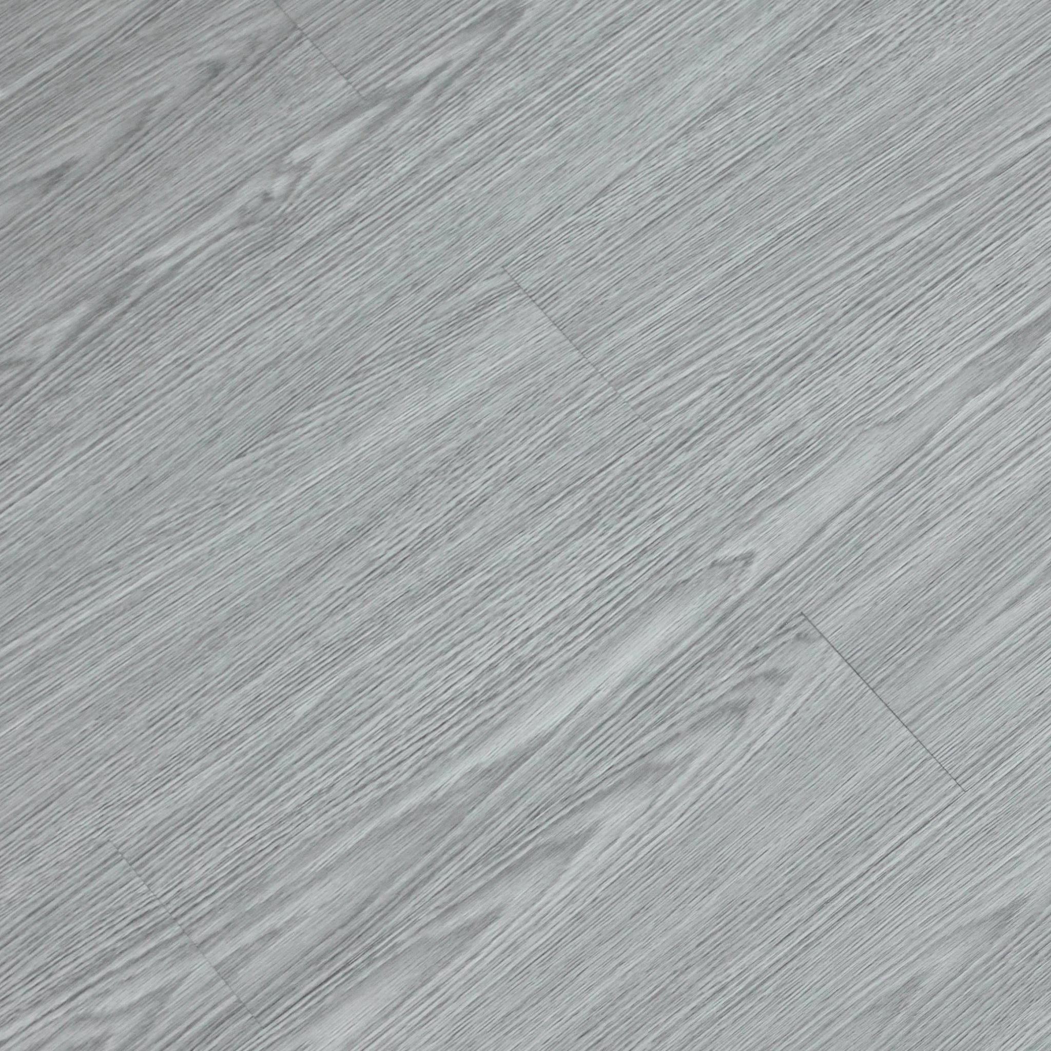 close-up of a wood-effect vinyl plank in light grey