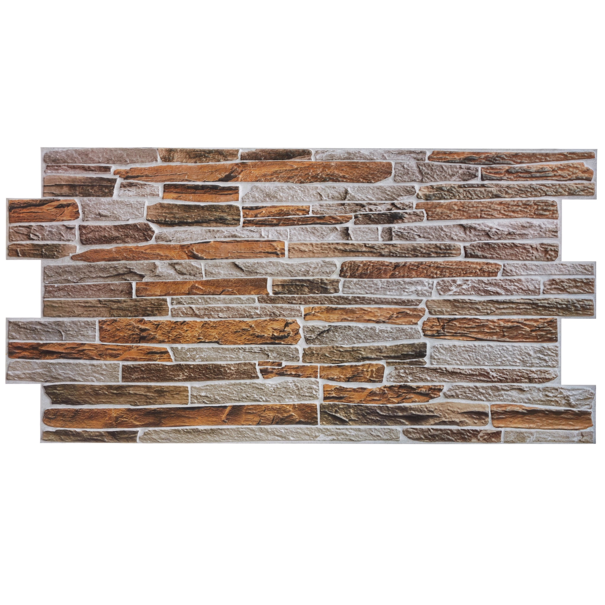 Natural sandstone wall panel with geometric patterns, close-up view