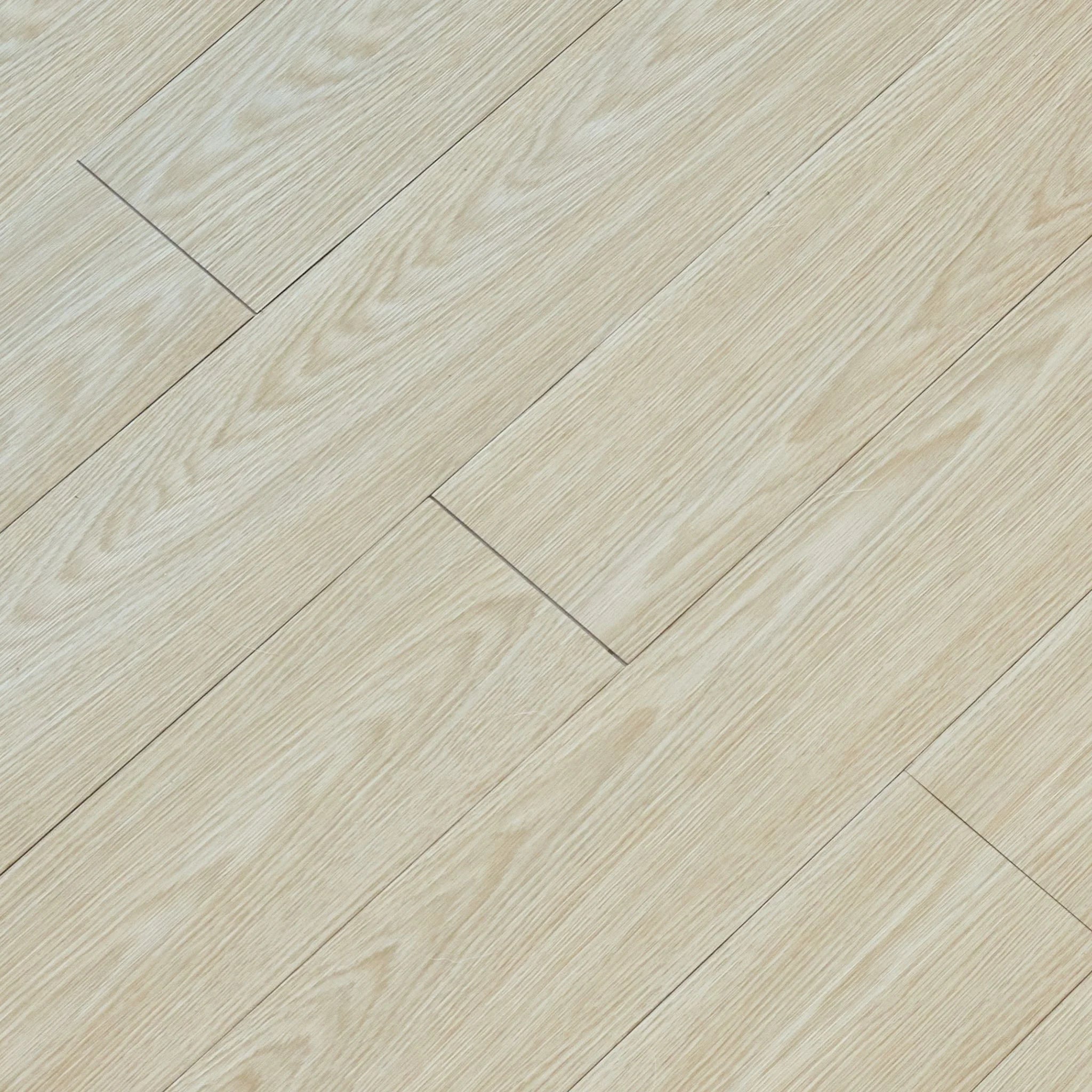 close-up of a wood-effect vinyl plank in natural beige wood