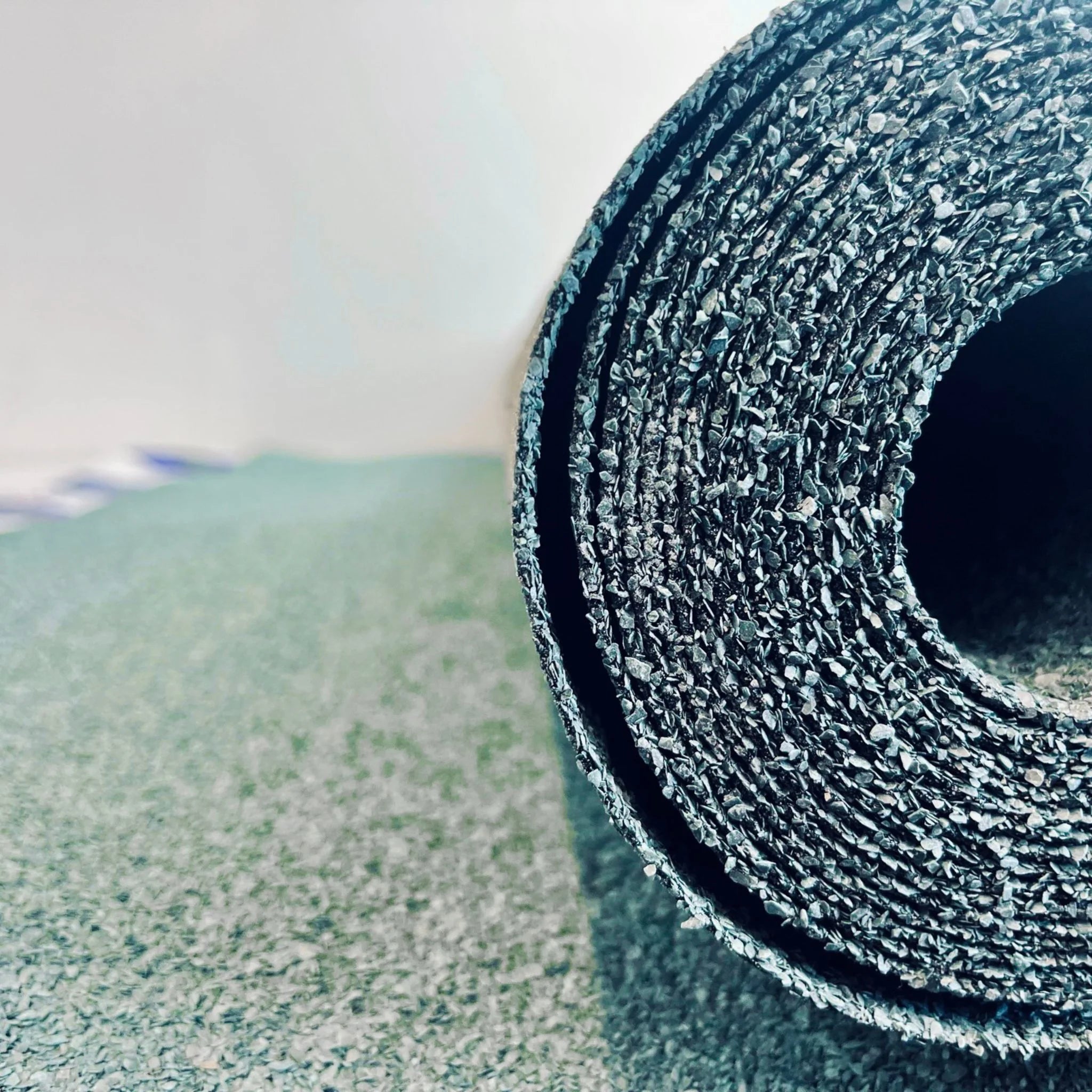 close-up of green roofing felt texture