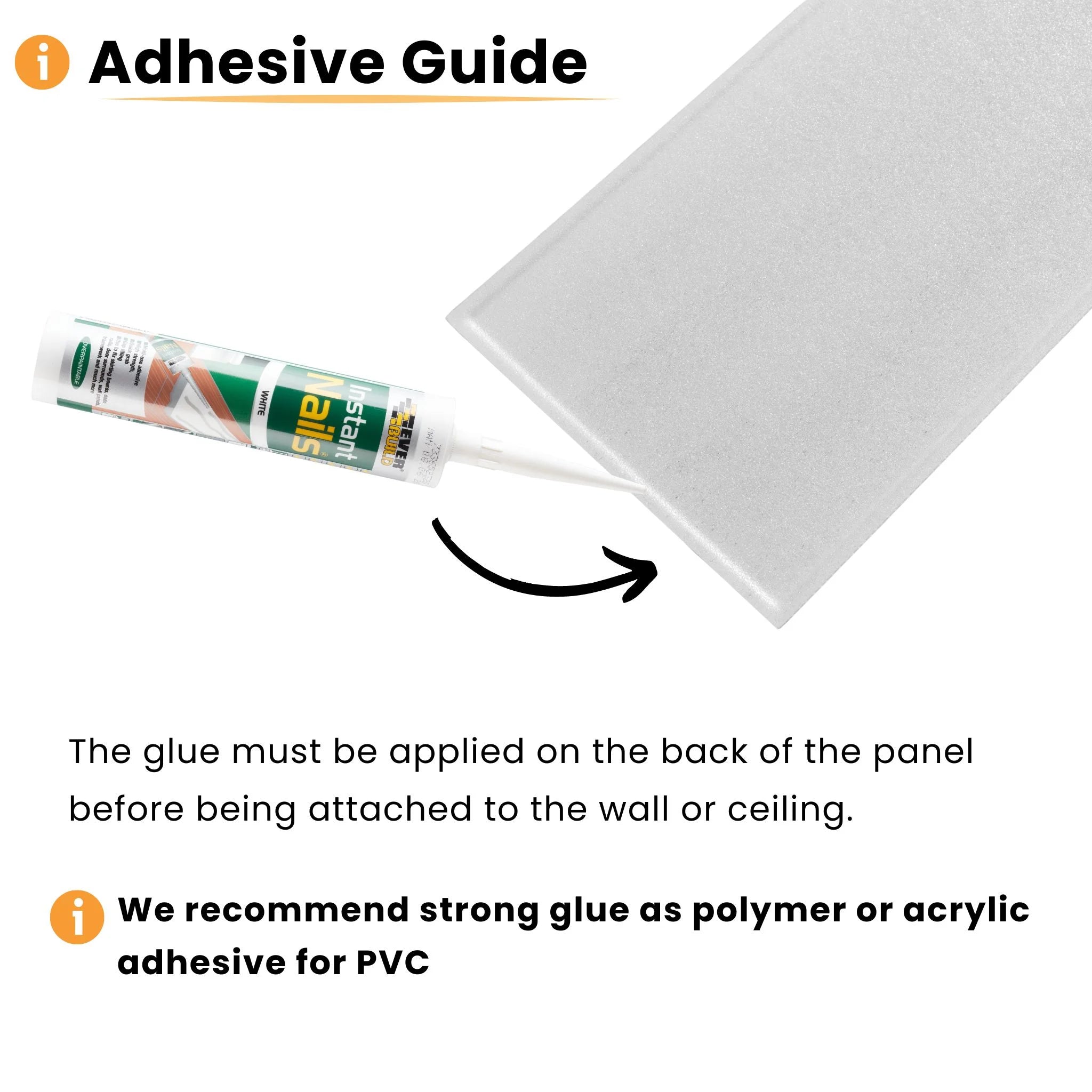 Adhesive guide for applying glue on cladding panel