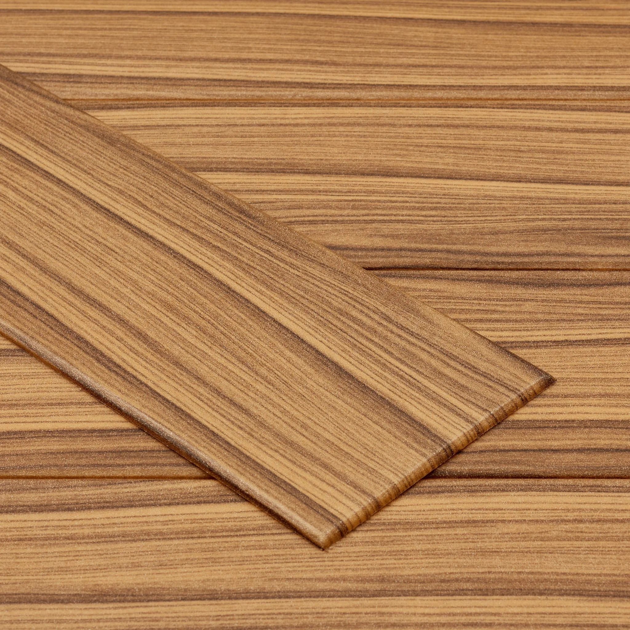 Close-up of brown wall cladding panels wood effect