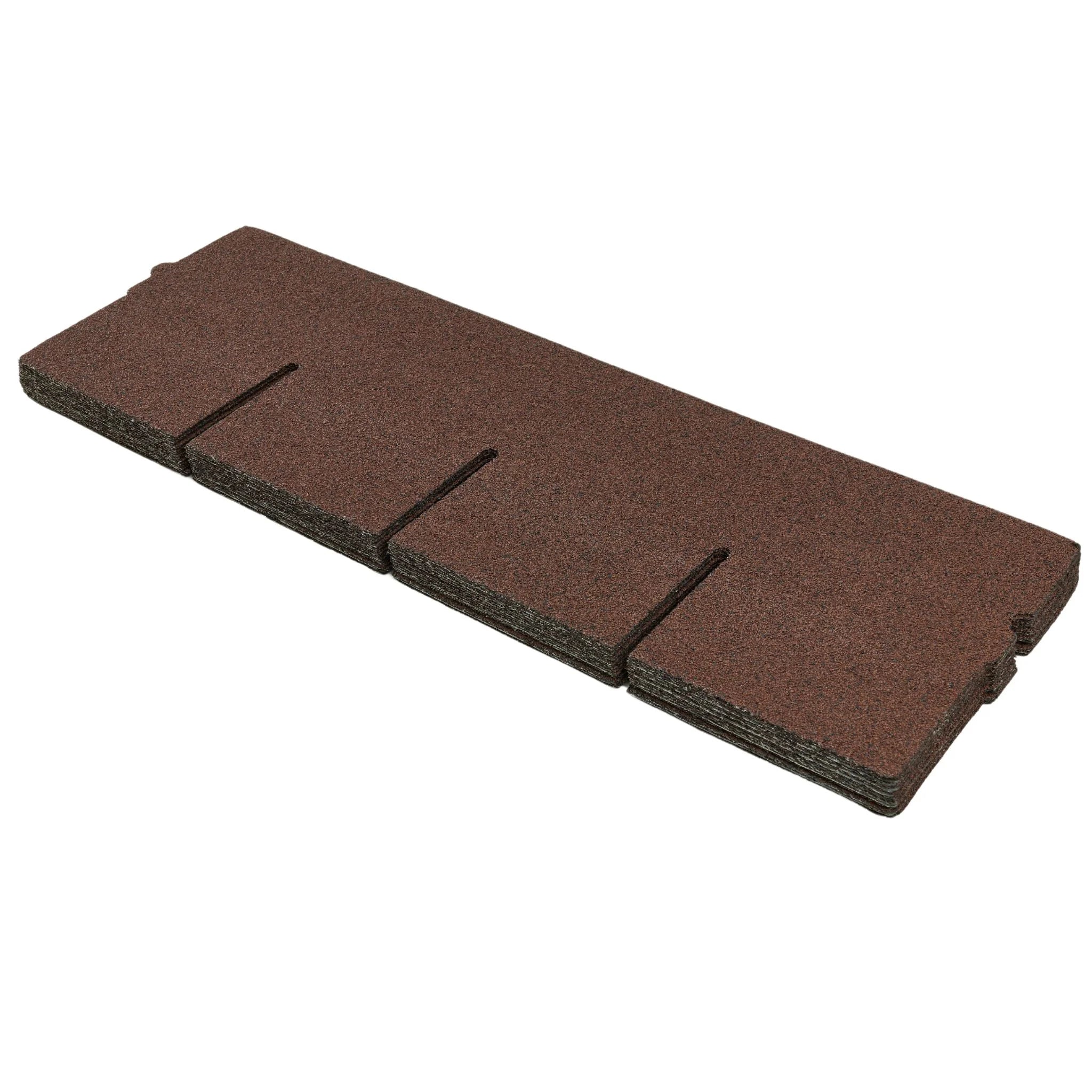 stack of brown asphalt roof shingles rectangular