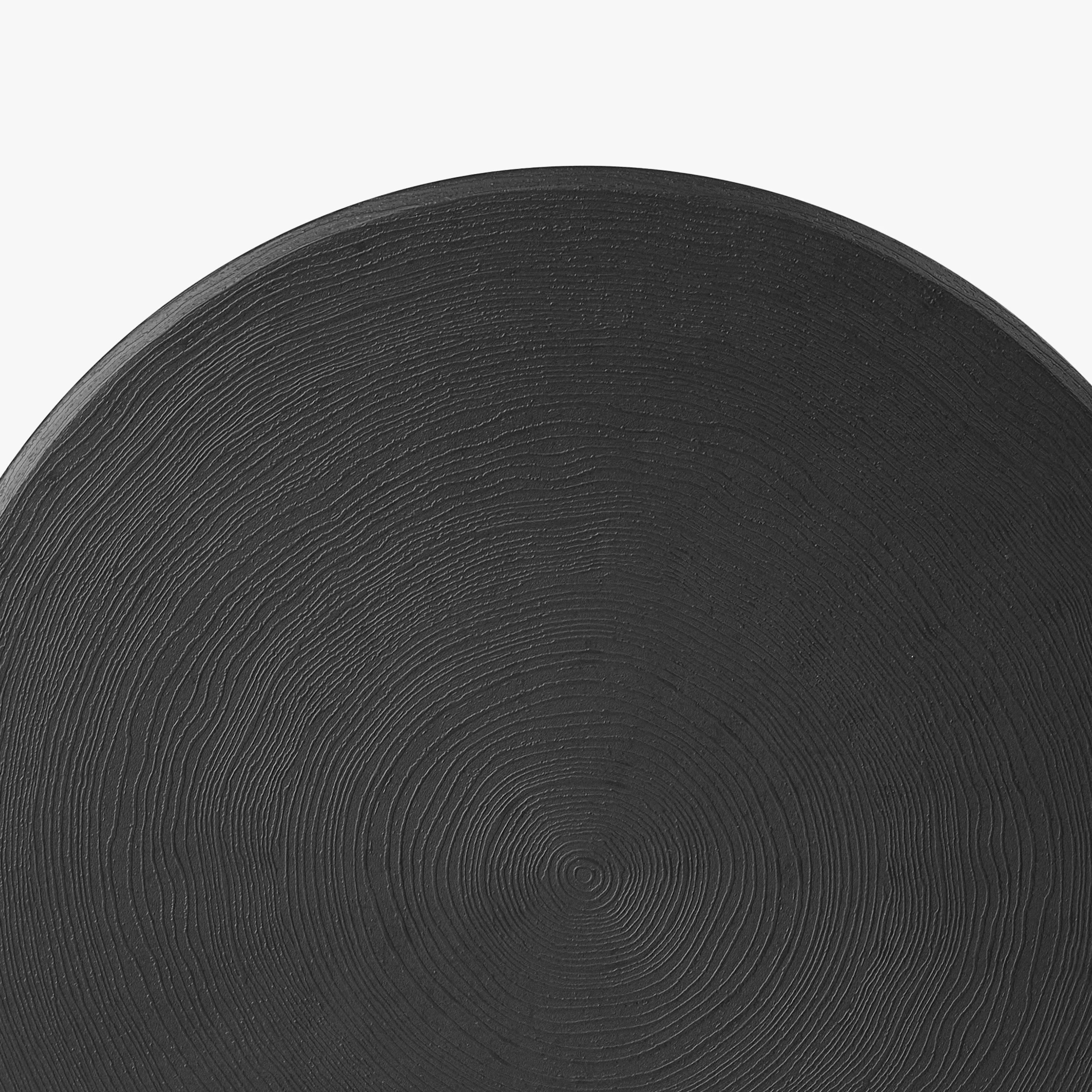 close up of black round textured table surface