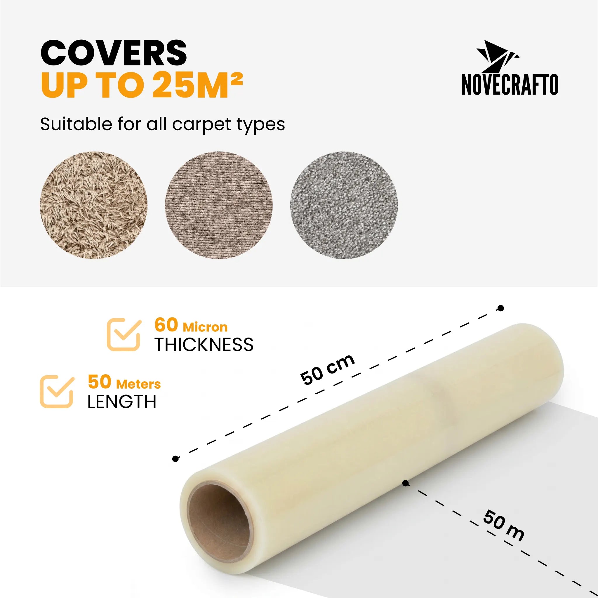 carpet protection film roll size and coverage