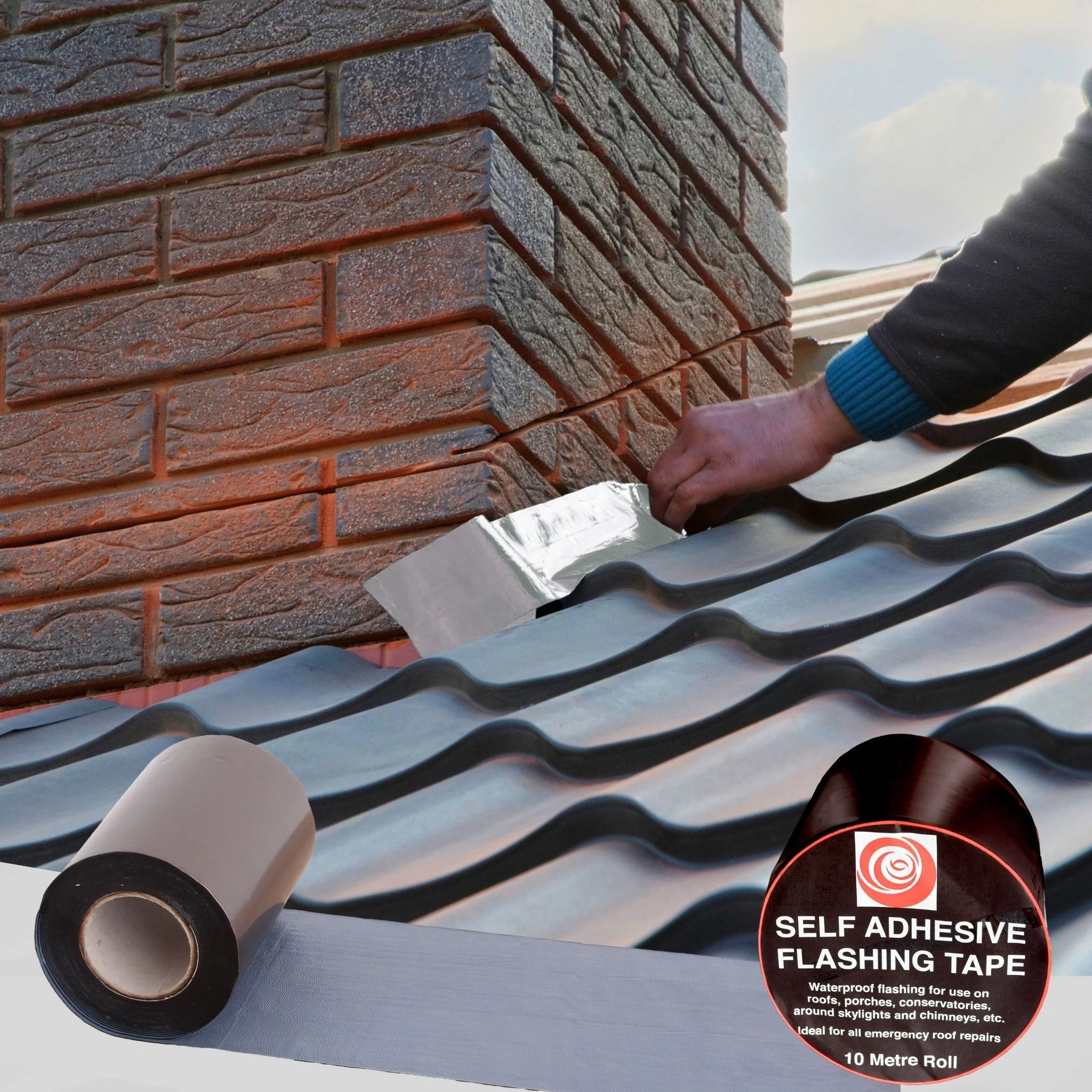 applying flashing tape 150mm on roof easy application