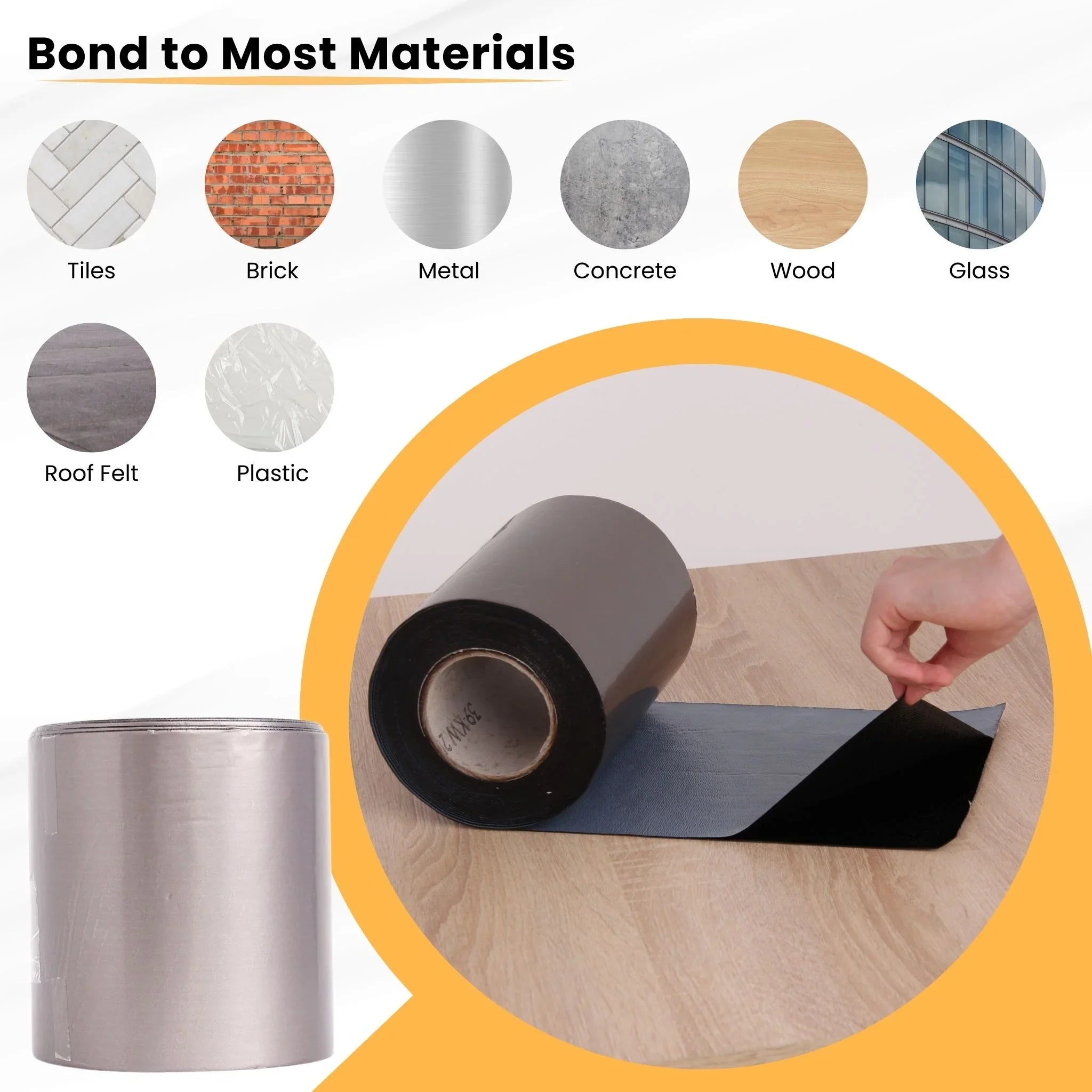 flashing tape bonding to various materials adhesive