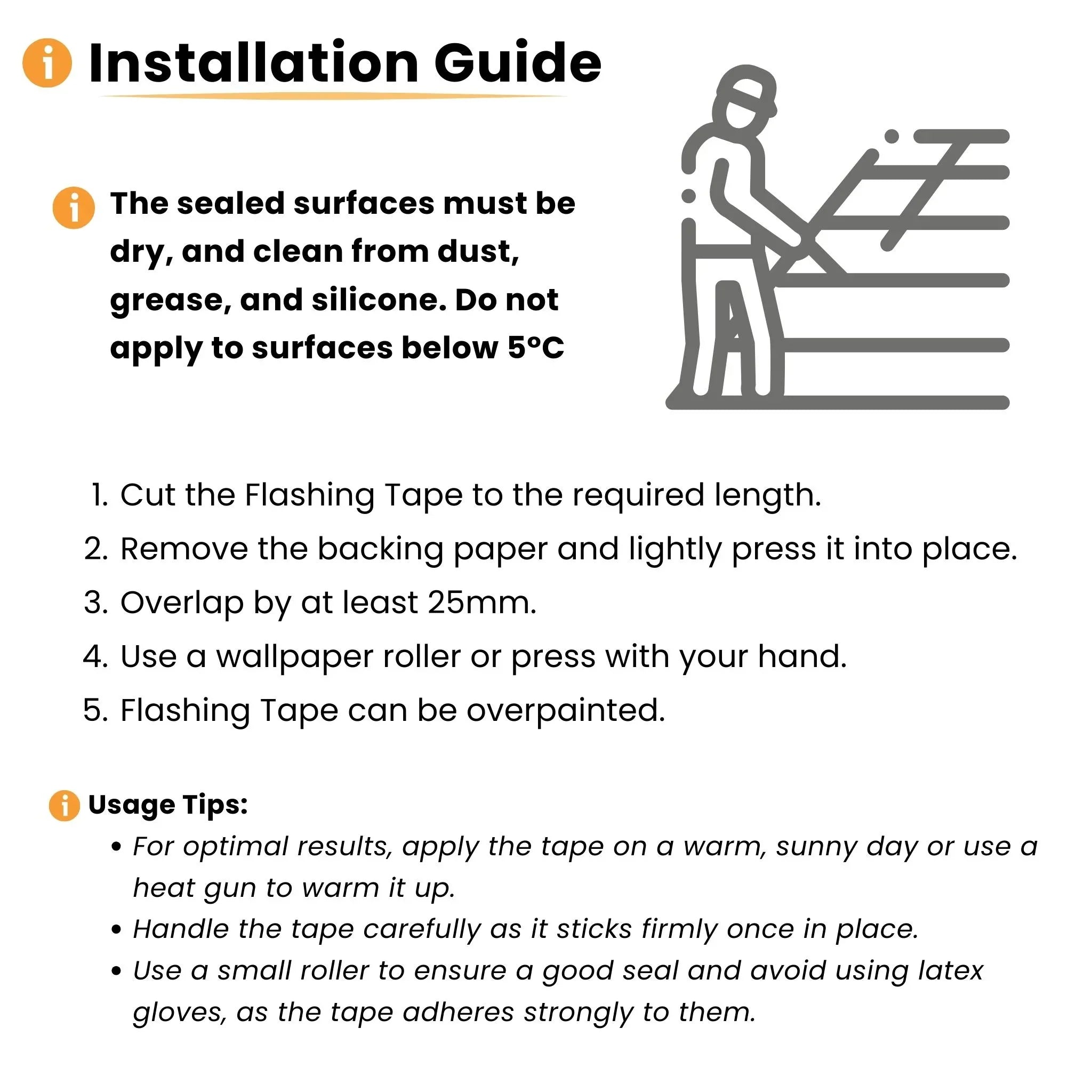 installation guide for flashing tape roofing