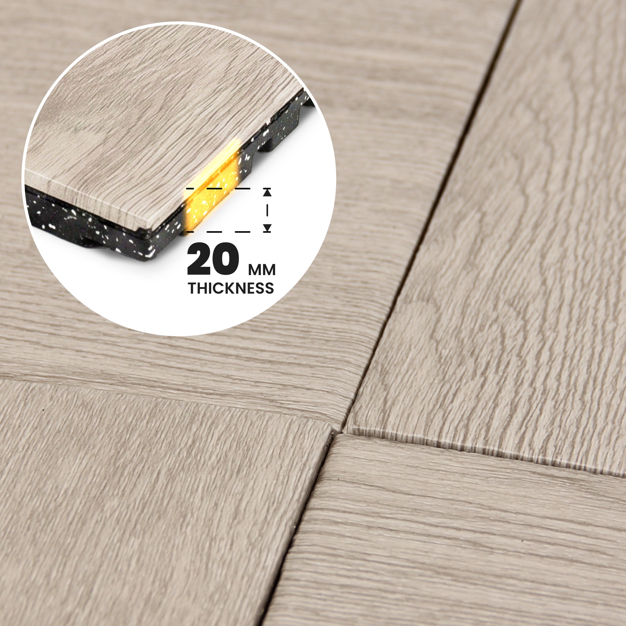 Thick 20mm rubber gym flooring tile edge