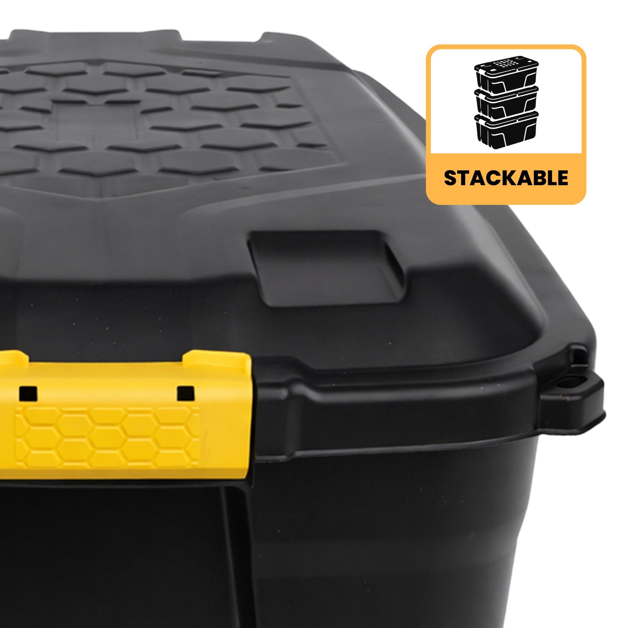 Closeup of lid and latch stackable icon