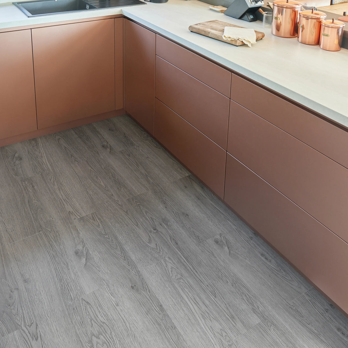 Wood effect vinyl flooring kitchen
