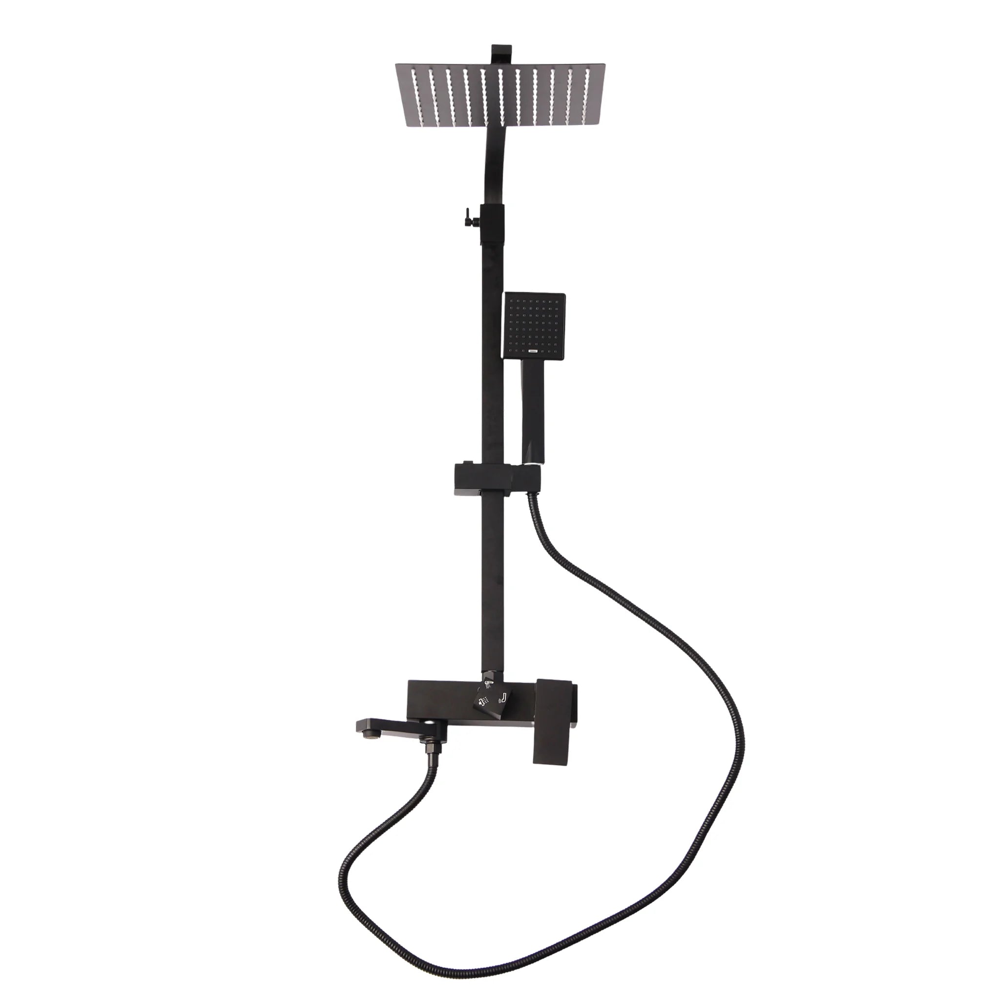 Black shower system full product view