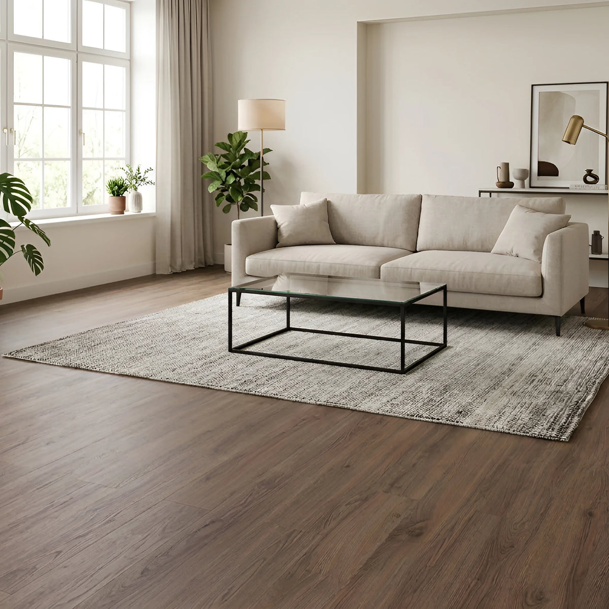 Wood effect flooring living room
