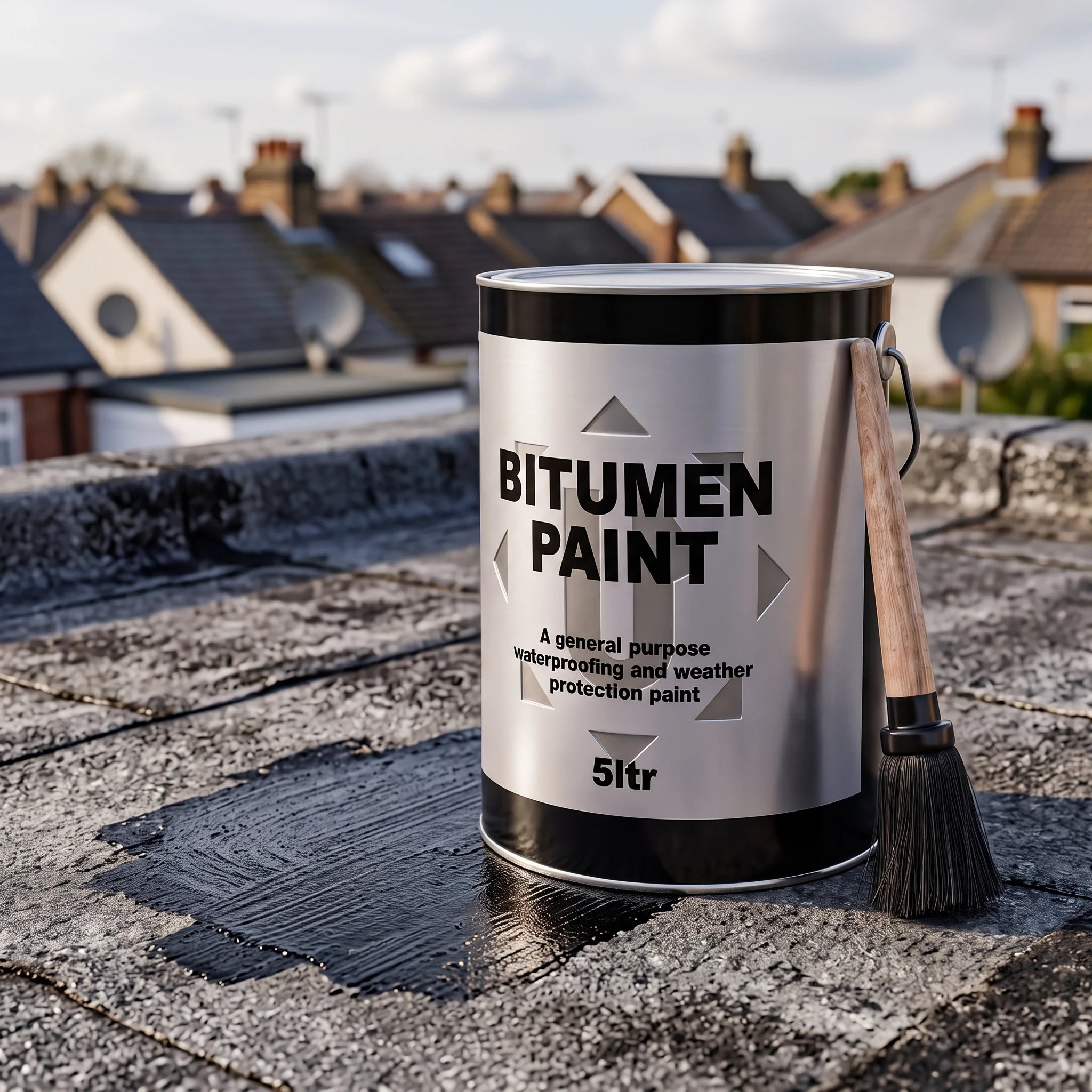 Bitumen Roof Sealant On Flat Roof Repair
