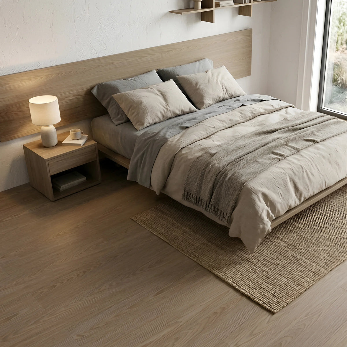 Wood effect flooring living room
