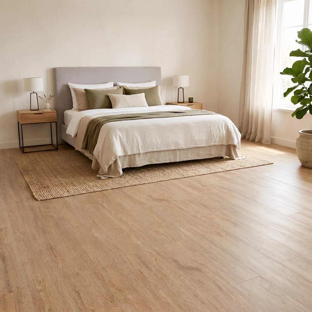 Wood effect flooring living room
