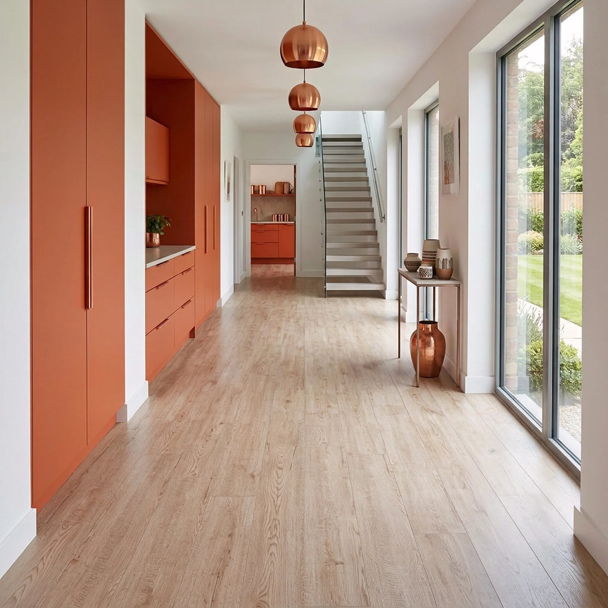 Wood effect flooring living room
