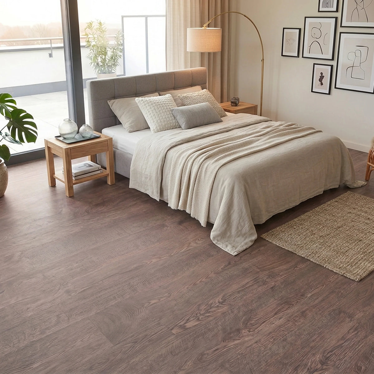 Wood effect flooring living room
