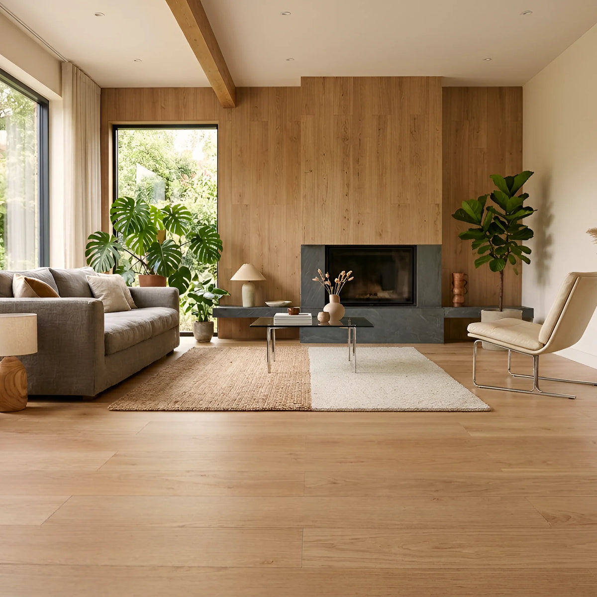 Family walking on vinyl flooring
