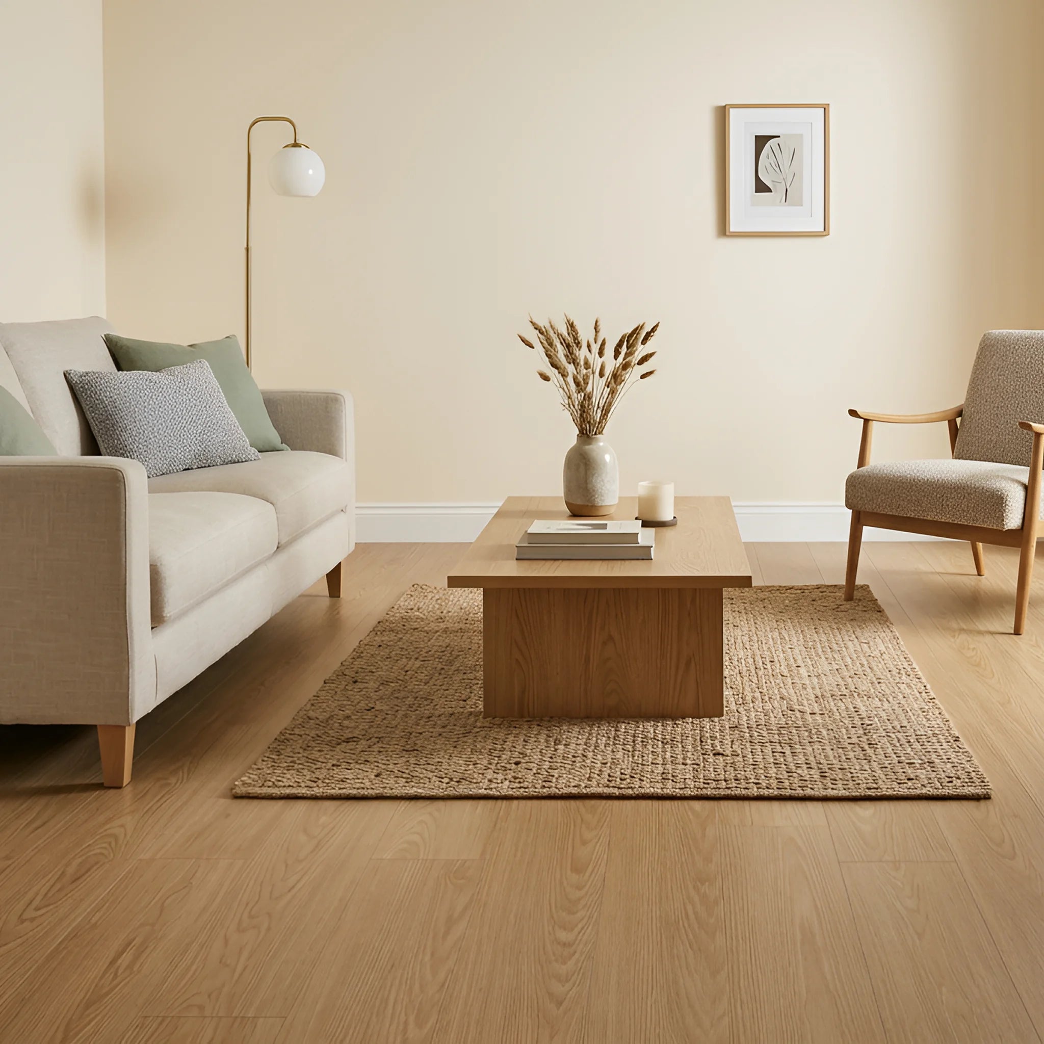 Wood effect flooring living room
