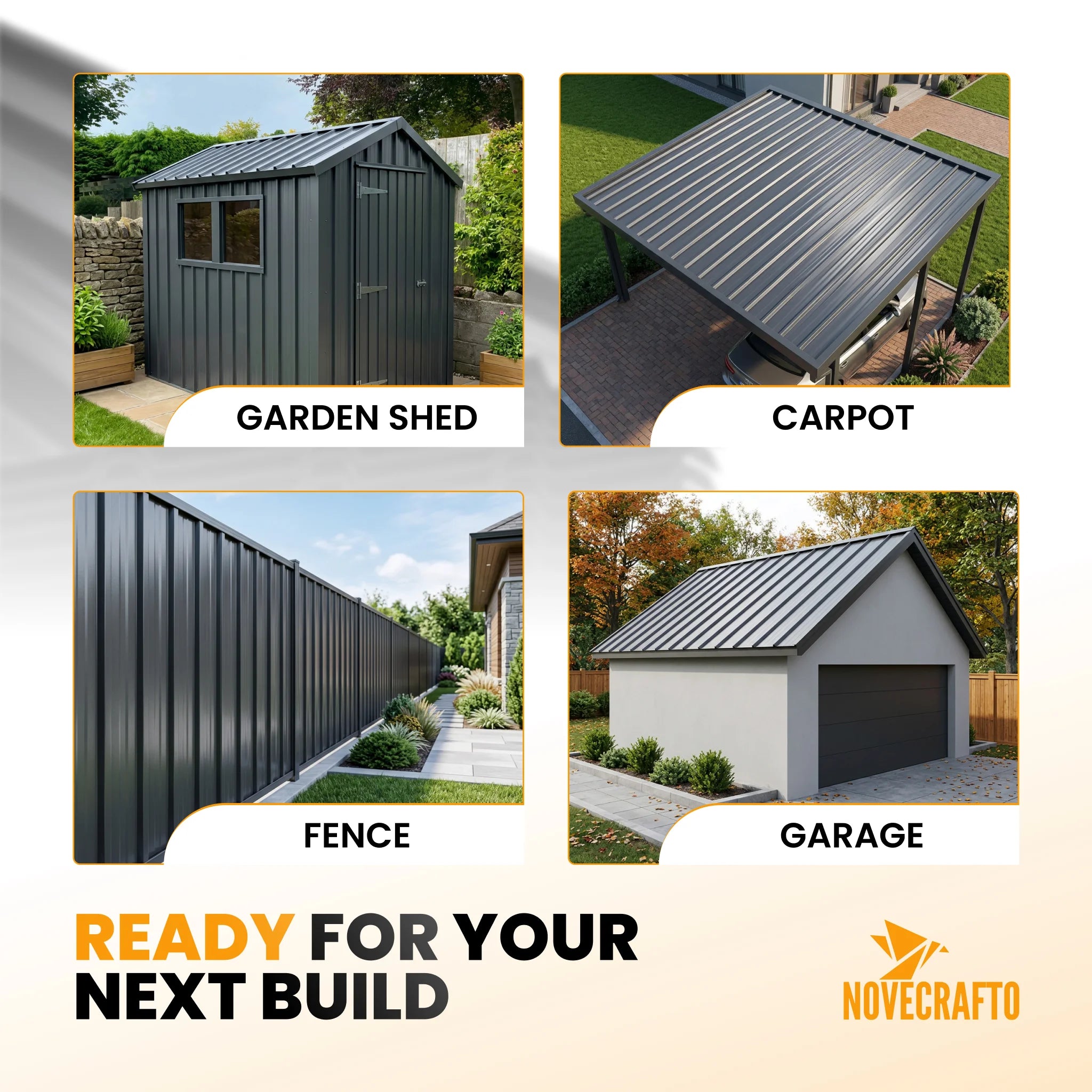 Dark grey corrugated roof sheet year round weather