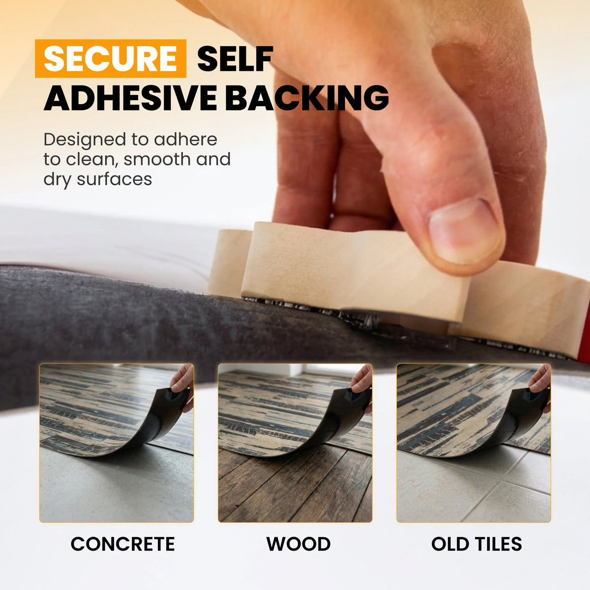 Self adhesive vinyl floor plank
