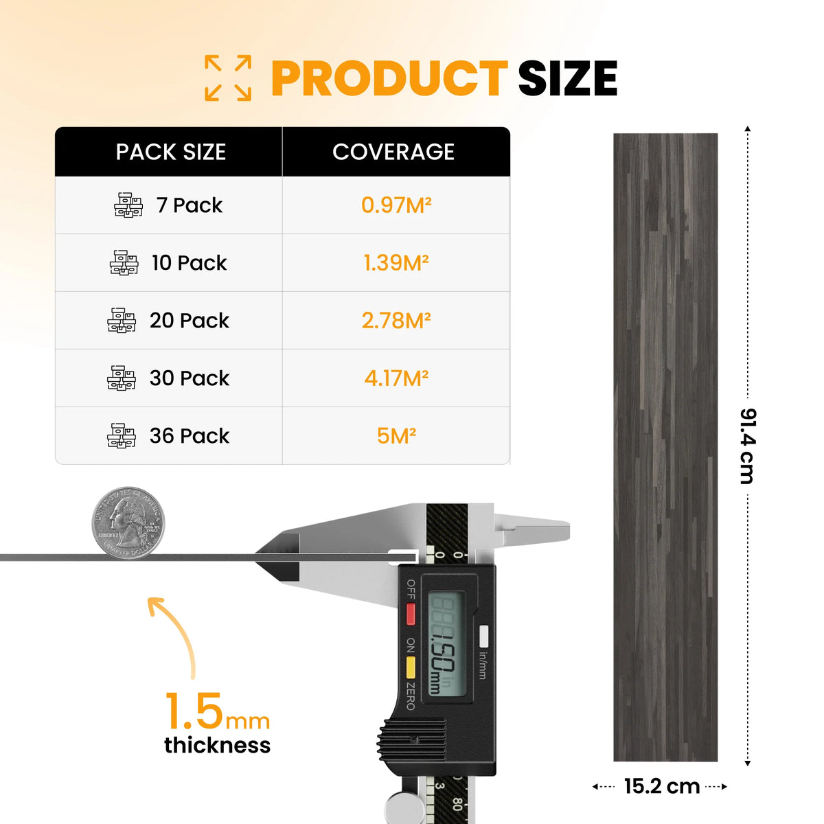 Wood floor planks size guide