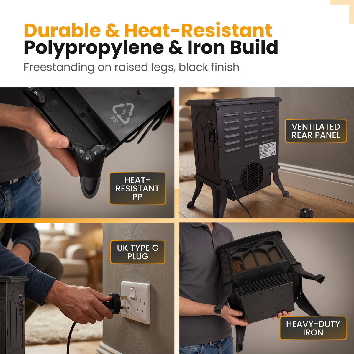 Faux stove build with heat resistant iron parts