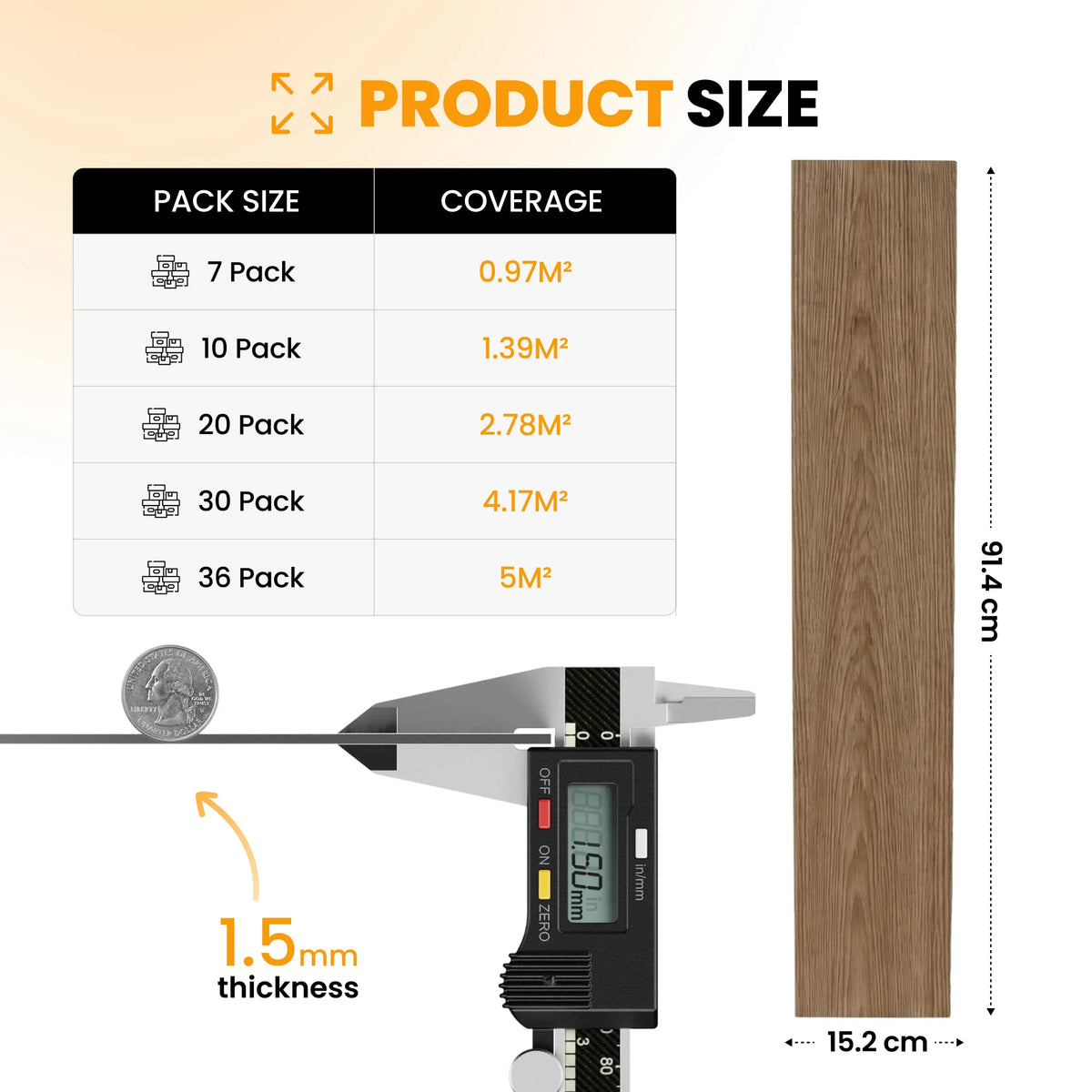 Wood floor planks size guide

