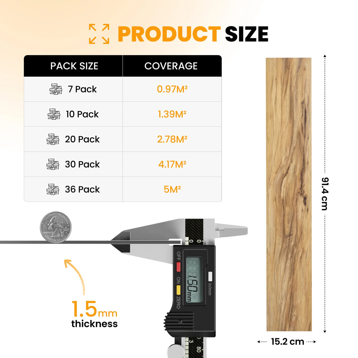Wood floor planks size guide