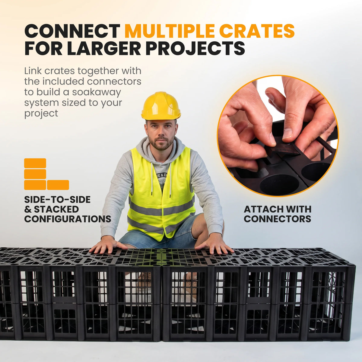 Modular high load crates connected system
