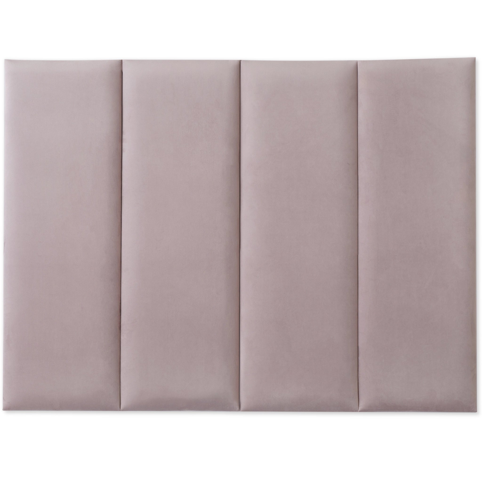 Modern bedroom with pink upholstered wall panel featuring padded surface 