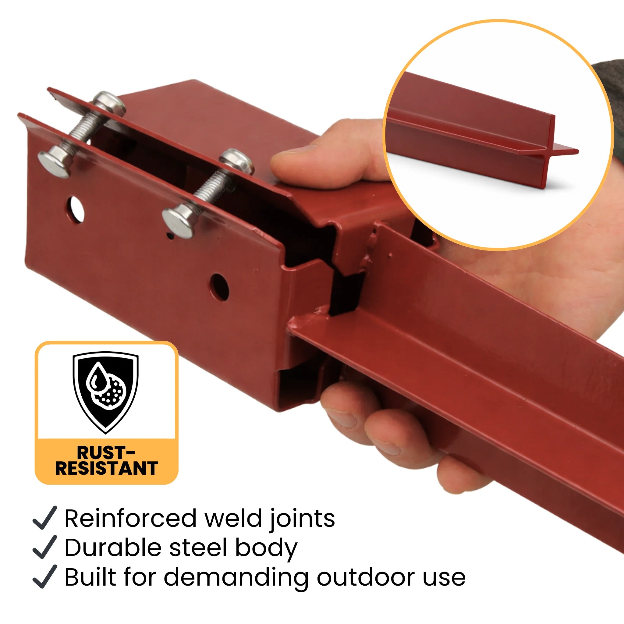 fence post spikes with bolts rust-resistant frame