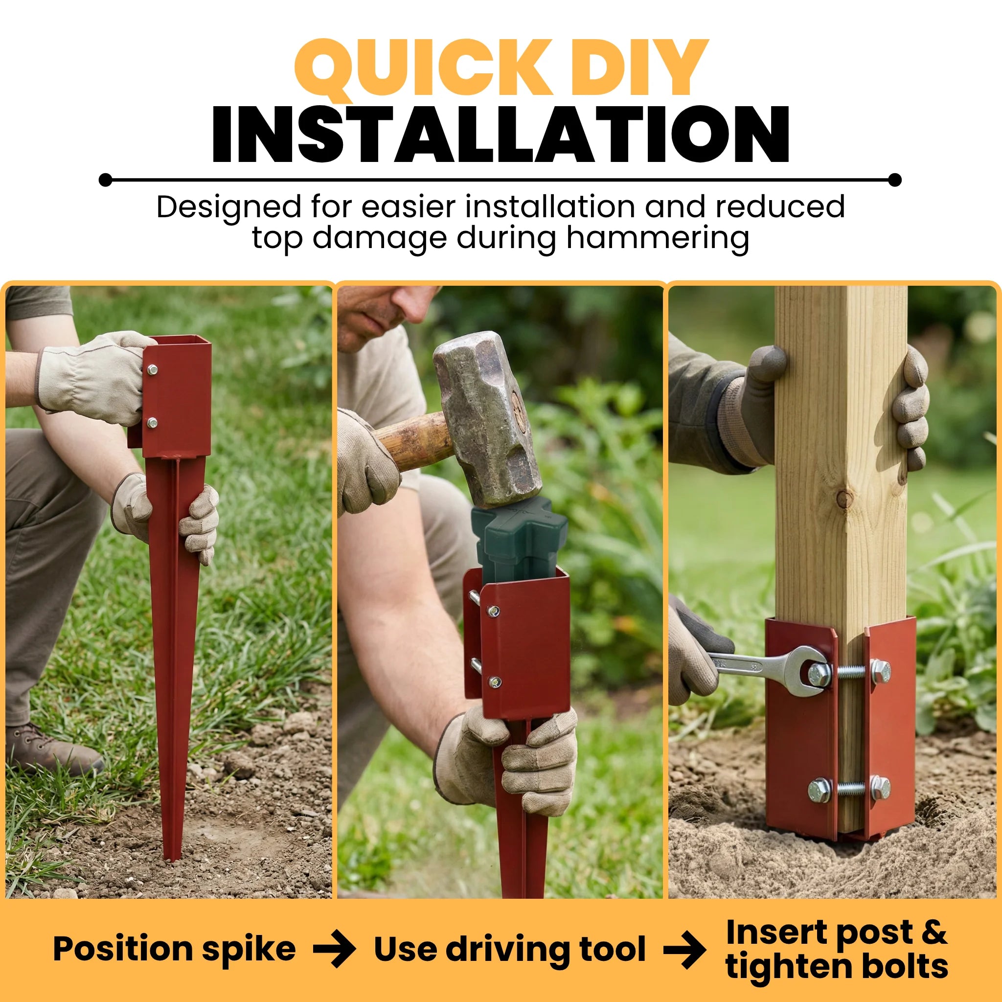 fence post repair spike installation steps