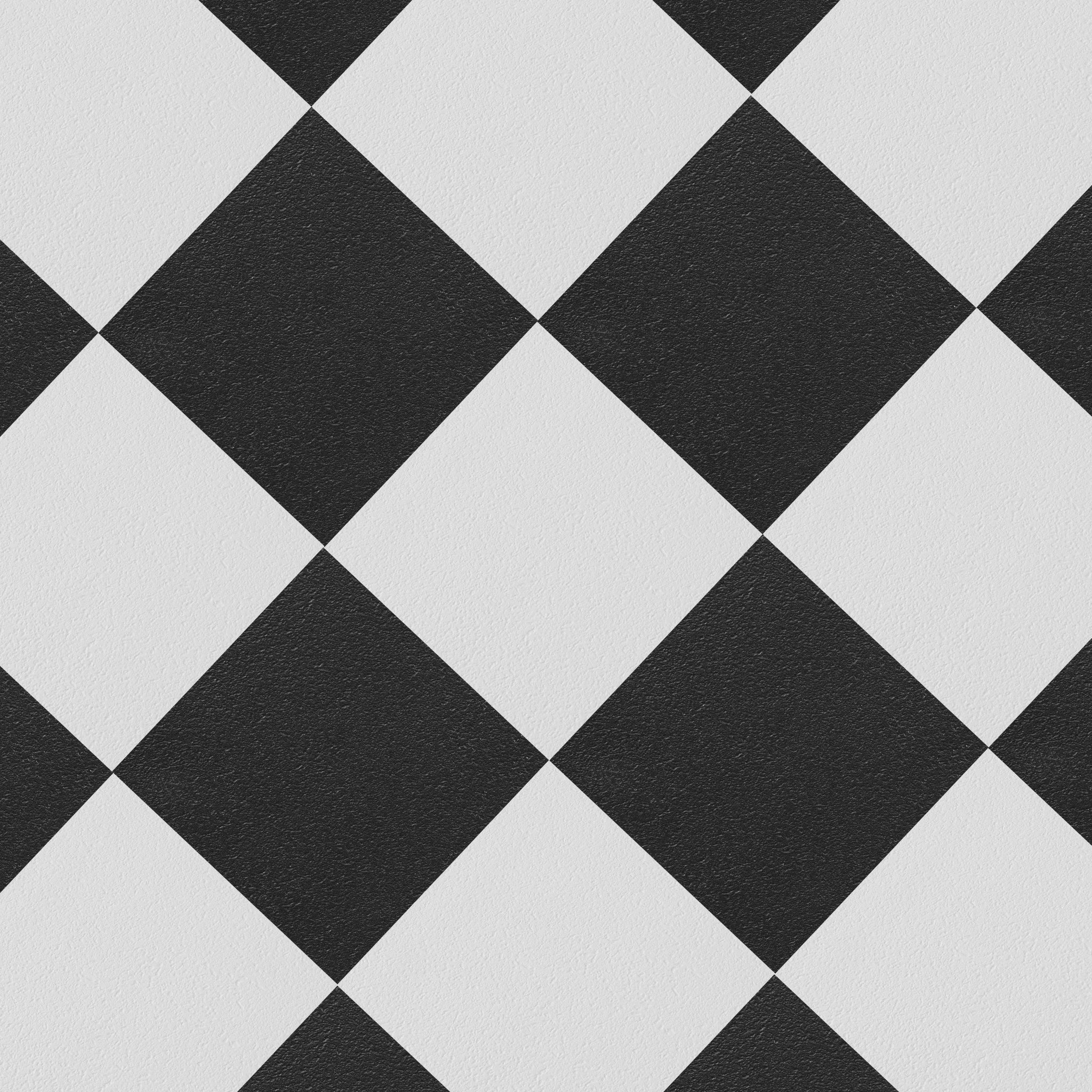 Checkerboard black and white mix in a modern bathroom floor
