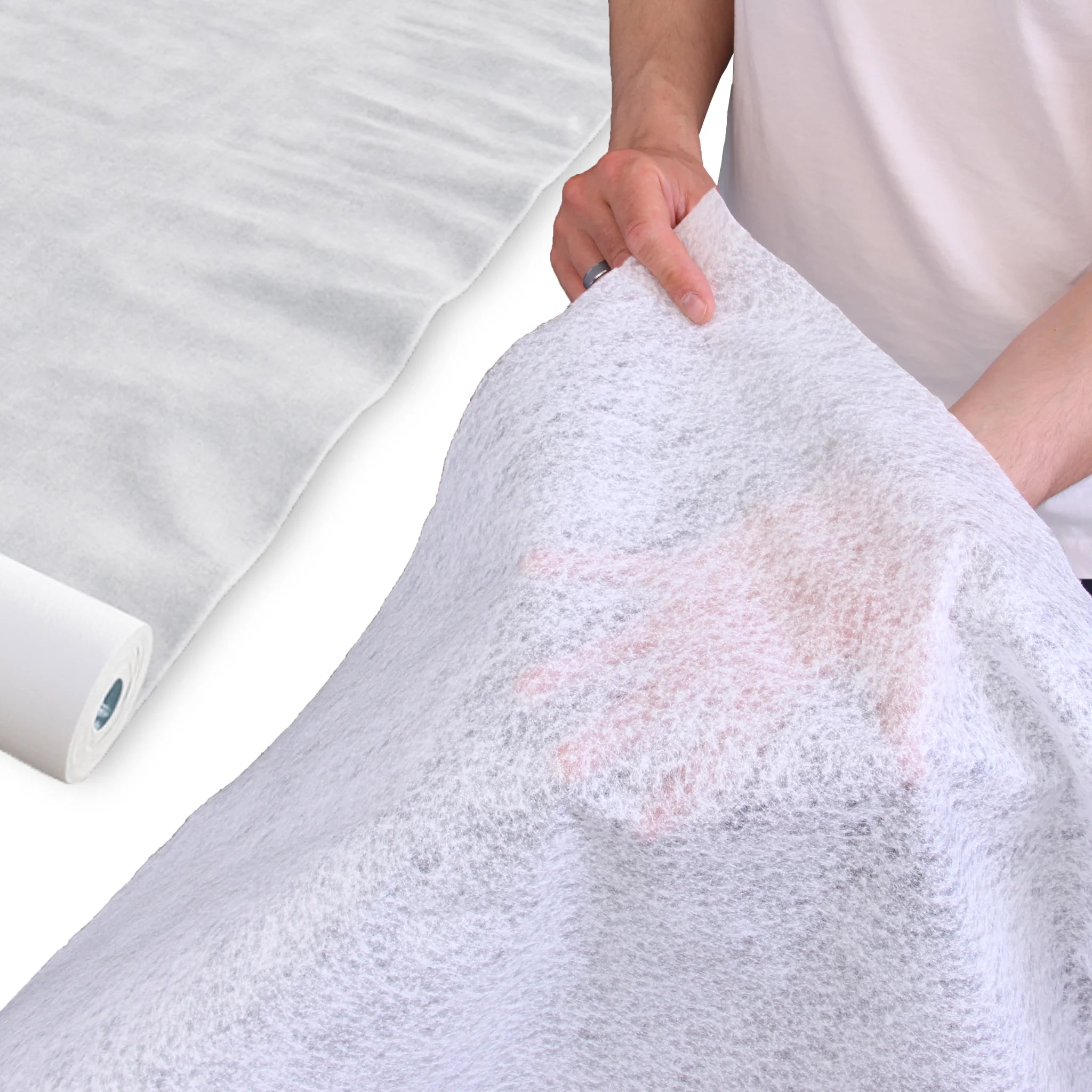 Geotextile membrane roll and fabric texture views