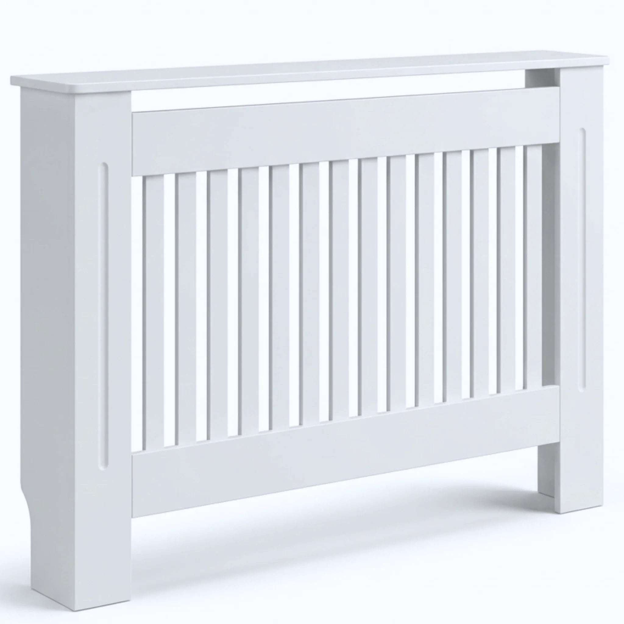 White MDF Radiator Cover – Slatted Design