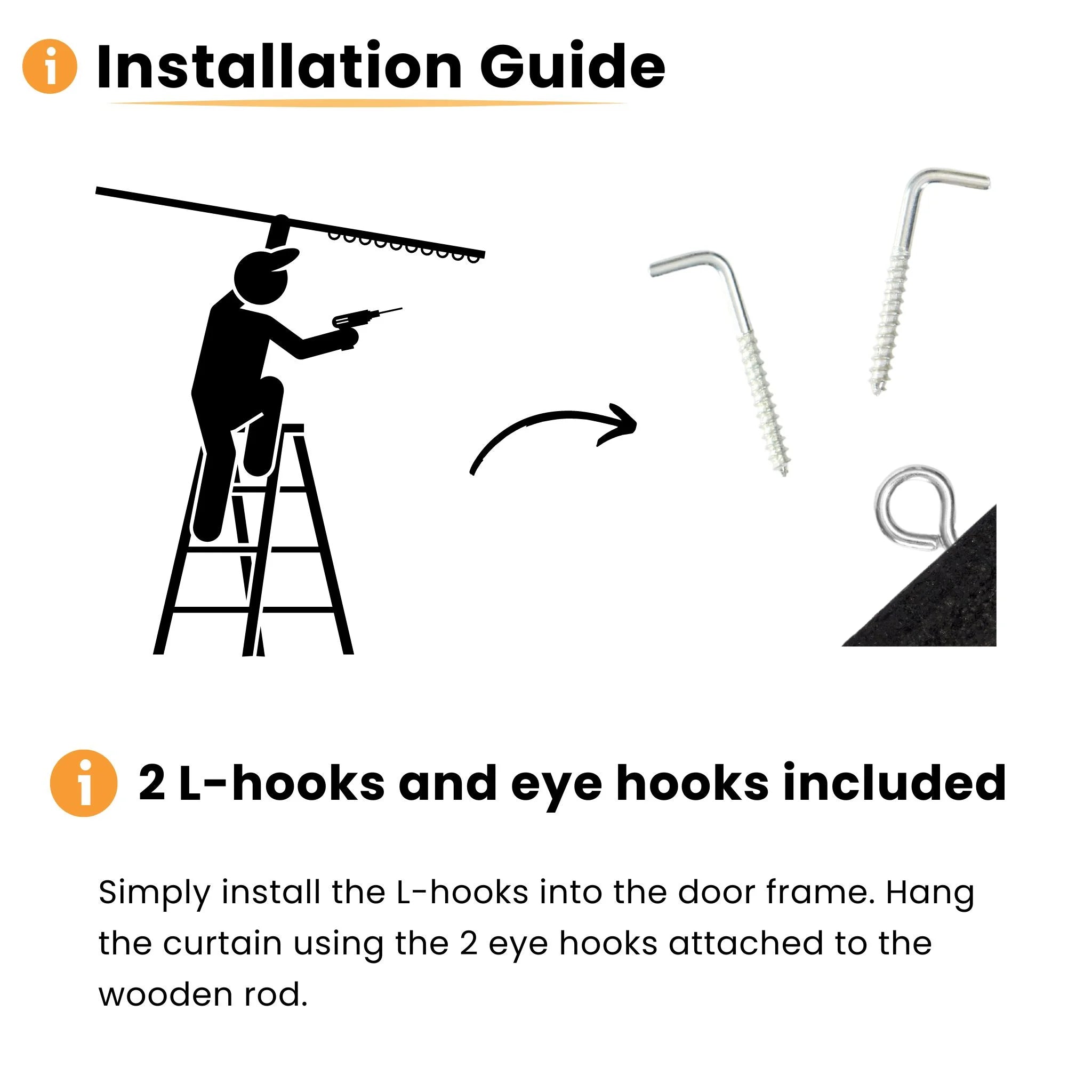 Installation guide for doorway beads with hooks