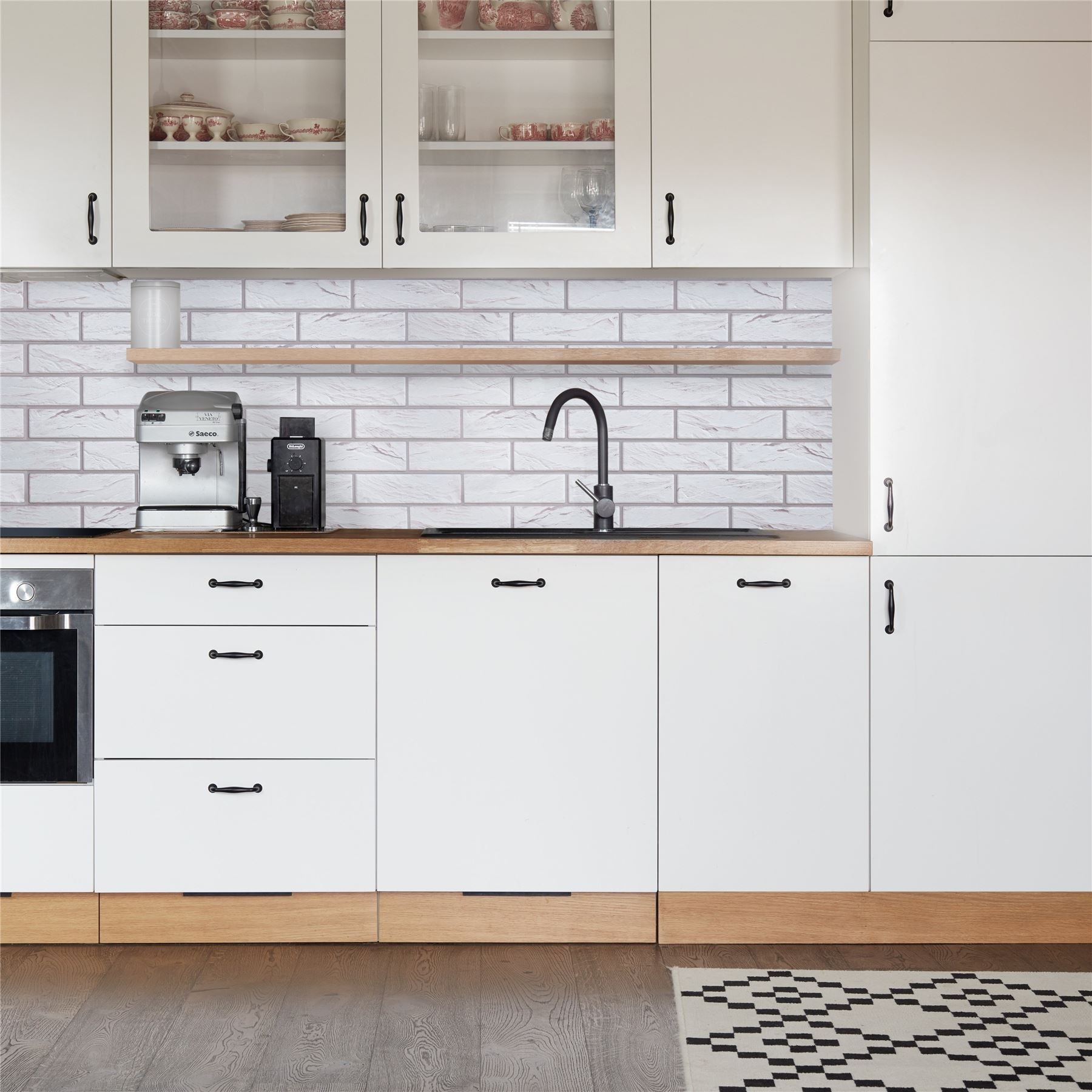 White Loft Exposed Brick - Wall Panel